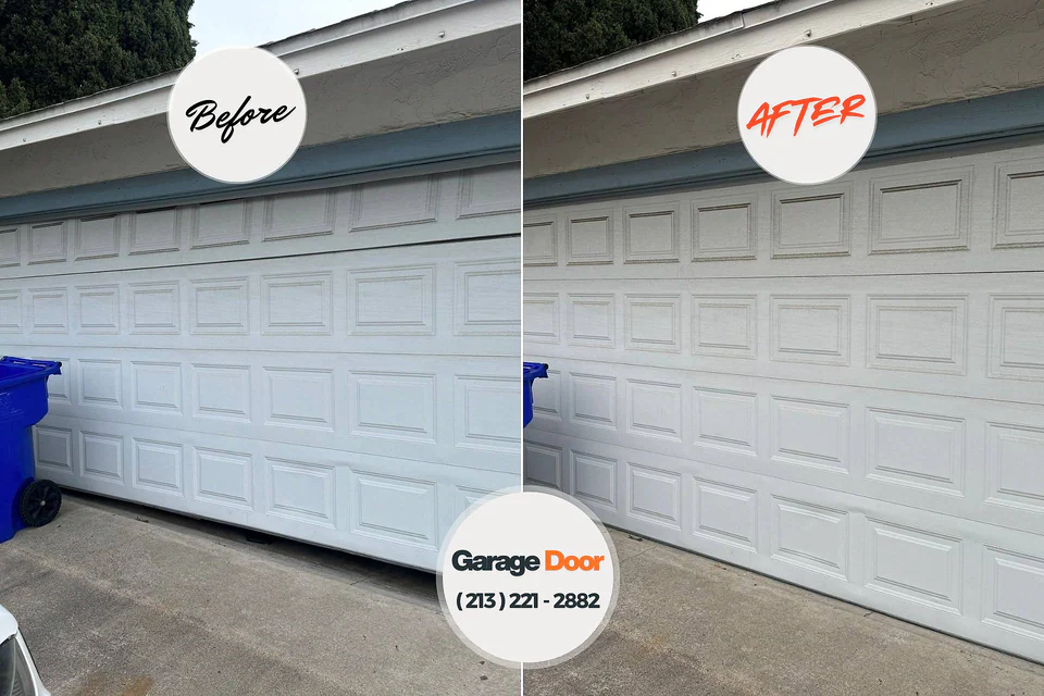 Before and after: garage door repair West Swanzey, NH